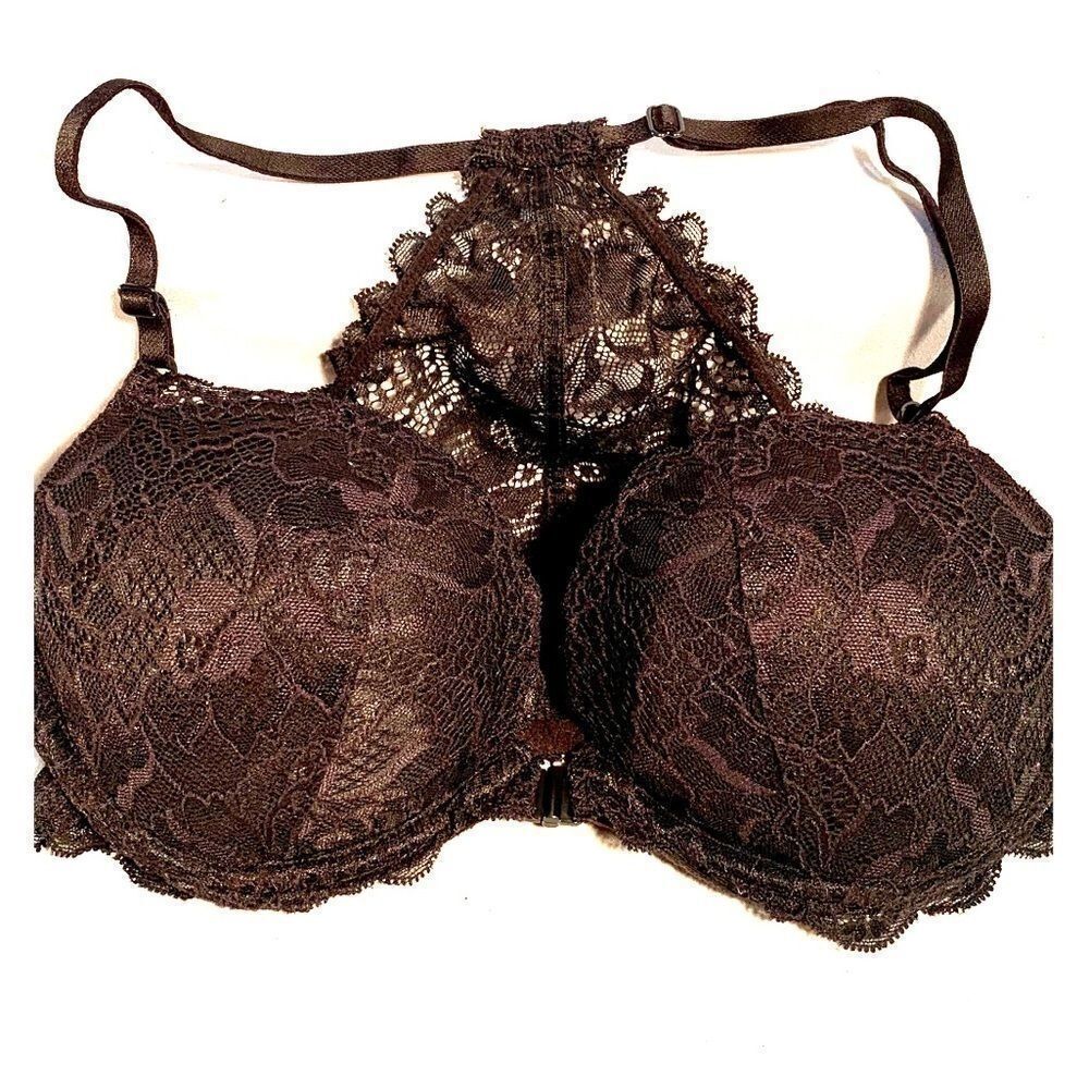BLACK LACE DATE RACERBACK FRONT CLOSURE 32 D